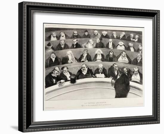 The Ministerial Benches, A Political French Cartoon-Honore Daumier-Framed Giclee Print