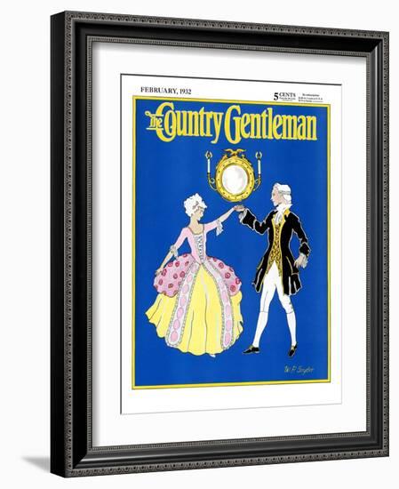 "The Minuet," Country Gentleman Cover, February 1, 1932-W. P. Snyder-Framed Giclee Print