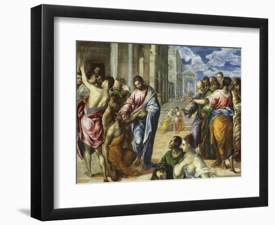 The Miracle of Christ Healing the Blind-El Greco-Framed Giclee Print