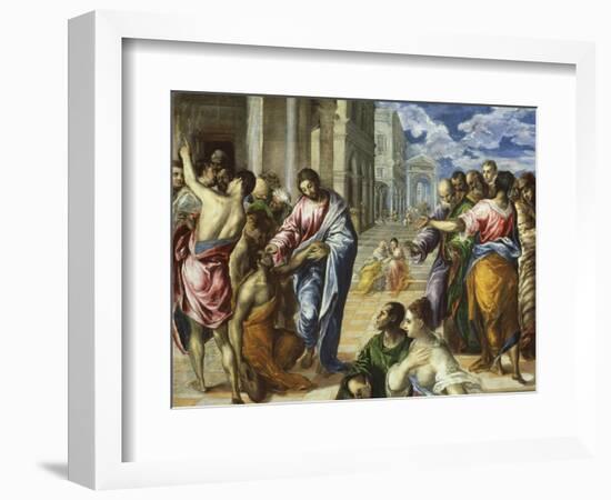 The Miracle of Christ Healing the Blind-El Greco-Framed Giclee Print