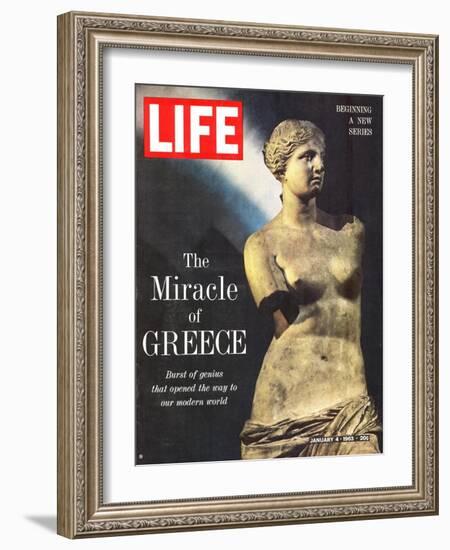 The Miracle of Greece, Statue of Aphrodite, January 4, 1963-Gjon Mili-Framed Photographic Print