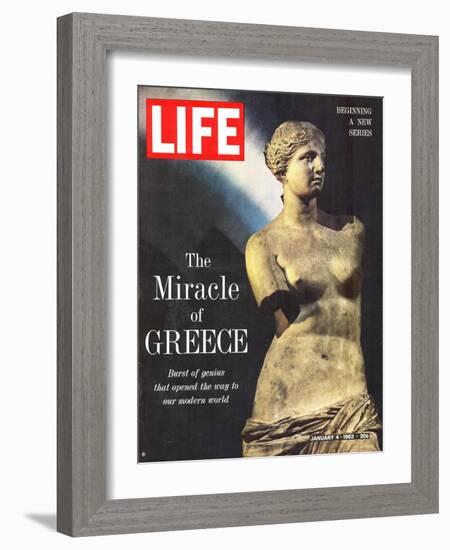 The Miracle of Greece, Statue of Aphrodite, January 4, 1963-Gjon Mili-Framed Photographic Print