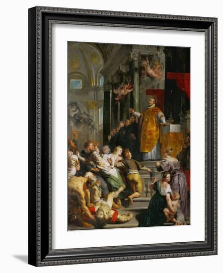 The Miracle of Saint Ignatius Loyola-Peter Paul Rubens-Framed Giclee Print