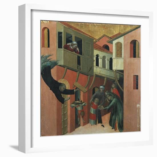 The Miracle of the Baby Who Fell from the Balcony-Simone Martini-Framed Giclee Print