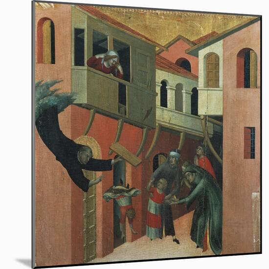 The Miracle of the Baby Who Fell from the Balcony-Simone Martini-Mounted Giclee Print