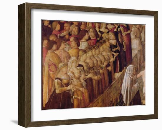 The Miracle of the Cross at the Bridge of Saint Lorenzo, Detail of a Group of Catherine Cornaro's L-Gentile Bellini-Framed Giclee Print