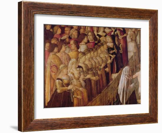 The Miracle of the Cross at the Bridge of Saint Lorenzo, Detail of a Group of Catherine Cornaro's L-Gentile Bellini-Framed Giclee Print