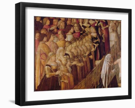 The Miracle of the Cross at the Bridge of Saint Lorenzo, Detail of a Group of Catherine Cornaro's L-Gentile Bellini-Framed Giclee Print