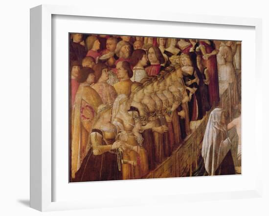 The Miracle of the Cross at the Bridge of Saint Lorenzo, Detail of a Group of Catherine Cornaro's L-Gentile Bellini-Framed Giclee Print