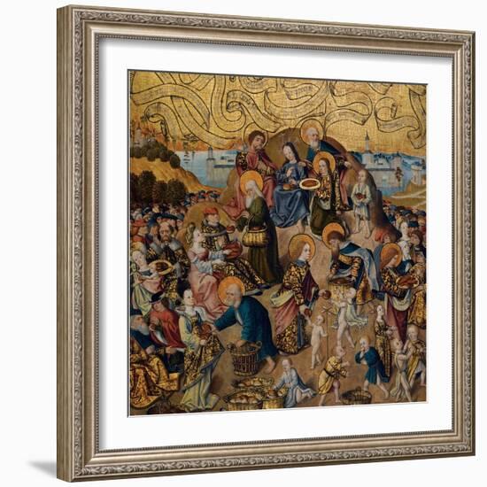 The Miracle of the Five Loaves and Two Fishes Par Anonymous, C.1500 (Oil on Wood)-Anonymous Anonymous-Framed Giclee Print