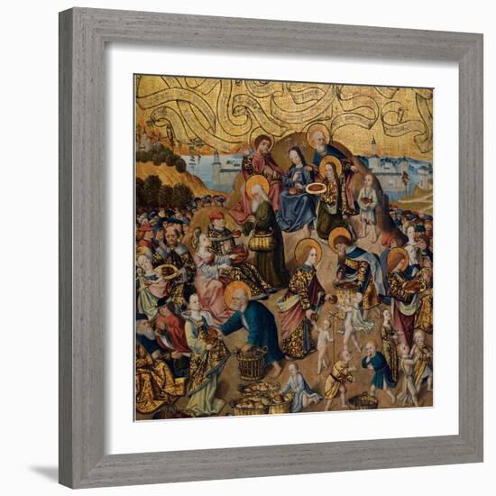 The Miracle of the Five Loaves and Two Fishes Par Anonymous, C.1500 (Oil on Wood)-Anonymous Anonymous-Framed Giclee Print