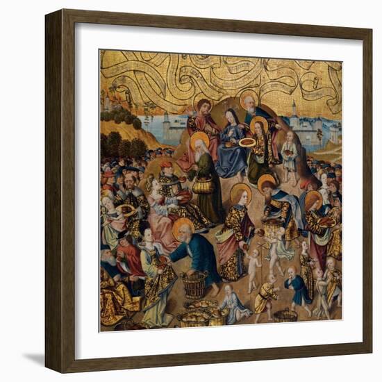 The Miracle of the Five Loaves and Two Fishes Par Anonymous, C.1500 (Oil on Wood)-Anonymous Anonymous-Framed Giclee Print