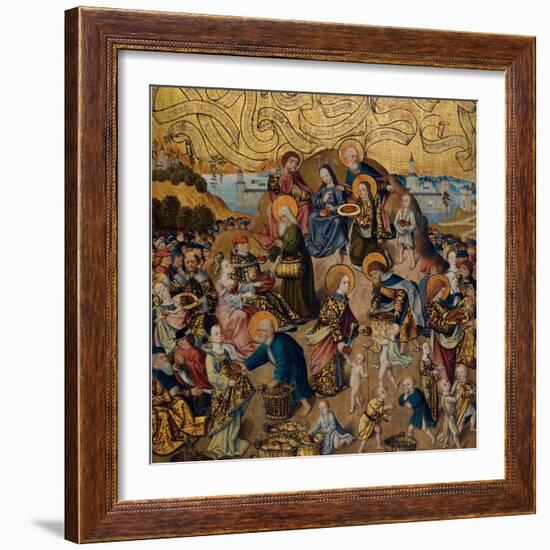 The Miracle of the Five Loaves and Two Fishes Par Anonymous, C.1500 (Oil on Wood)-Anonymous Anonymous-Framed Giclee Print