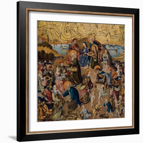 The Miracle of the Five Loaves and Two Fishes Par Anonymous, C.1500 (Oil on Wood)-Anonymous Anonymous-Framed Giclee Print