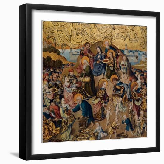The Miracle of the Five Loaves and Two Fishes Par Anonymous, C.1500 (Oil on Wood)-Anonymous Anonymous-Framed Giclee Print