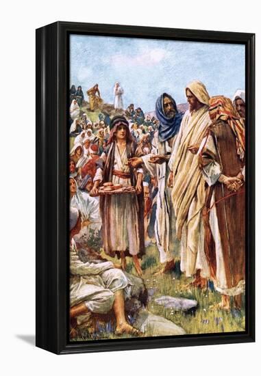 The Miracle of the Loaves and Fishes-Harold Copping-Framed Premier Image Canvas