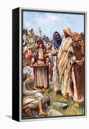 The Miracle of the Loaves and Fishes-Harold Copping-Framed Premier Image Canvas