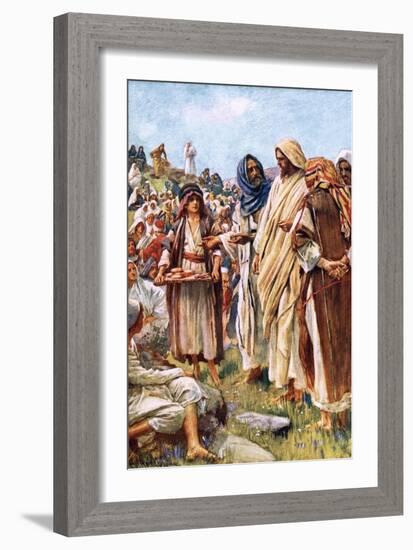 The Miracle of the Loaves and Fishes-Harold Copping-Framed Giclee Print