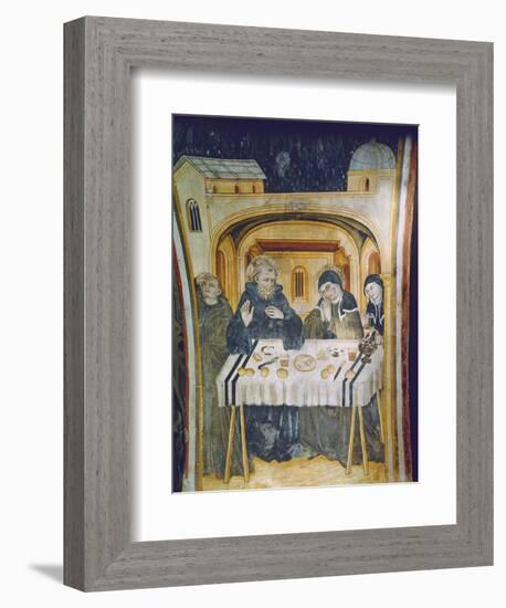 The Miracle of the Rain after the Intervention of St. Scholastica During the Meal with Her…-null-Framed Giclee Print