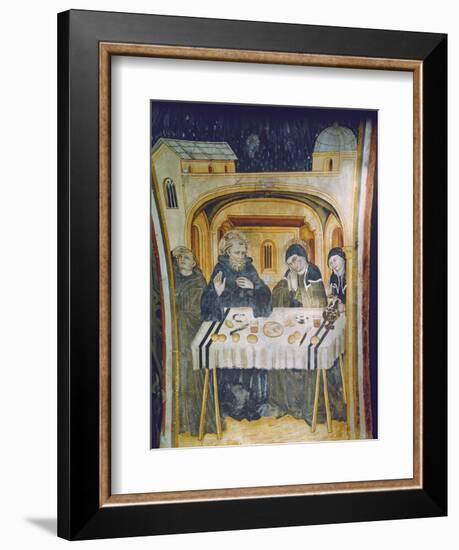 The Miracle of the Rain after the Intervention of St. Scholastica During the Meal with Her…-null-Framed Giclee Print