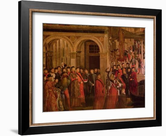 The Miracle of the Relic of the True Cross on the Rialto Bridge, 1494 (Detail)-Vittore Carpaccio-Framed Giclee Print