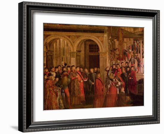 The Miracle of the Relic of the True Cross on the Rialto Bridge, 1494 (Detail)-Vittore Carpaccio-Framed Giclee Print