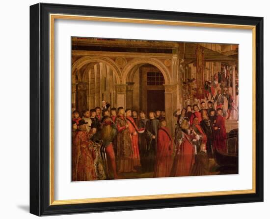 The Miracle of the Relic of the True Cross on the Rialto Bridge, 1494 (Detail)-Vittore Carpaccio-Framed Giclee Print