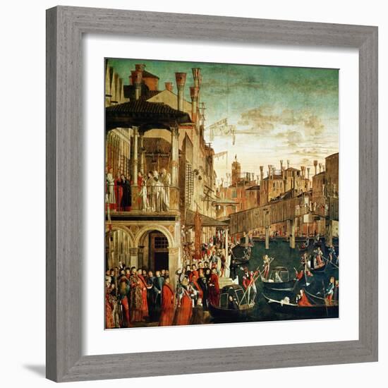 The Miracle of the Relic of the True Cross on the Rialto Bridge, 1494-Vittore Carpaccio-Framed Giclee Print