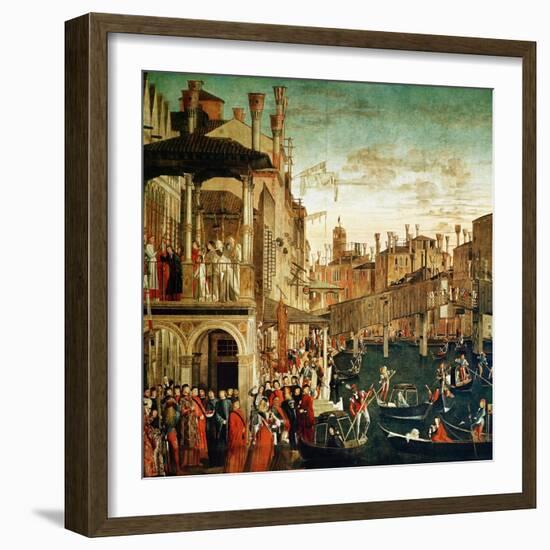 The Miracle of the Relic of the True Cross on the Rialto Bridge, 1494-Vittore Carpaccio-Framed Giclee Print