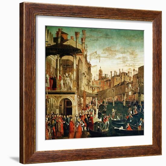 The Miracle of the Relic of the True Cross on the Rialto Bridge, 1494-Vittore Carpaccio-Framed Giclee Print