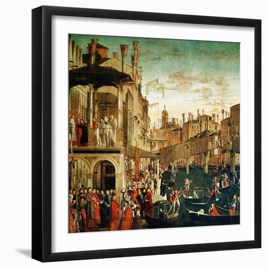 The Miracle of the Relic of the True Cross on the Rialto Bridge, 1494-Vittore Carpaccio-Framed Giclee Print