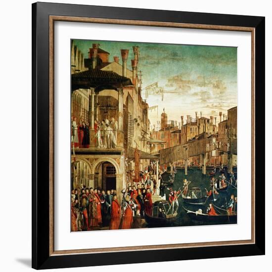 The Miracle of the Relic of the True Cross on the Rialto Bridge, 1494-Vittore Carpaccio-Framed Giclee Print