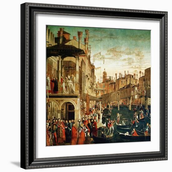 The Miracle of the Relic of the True Cross on the Rialto Bridge, 1494-Vittore Carpaccio-Framed Giclee Print