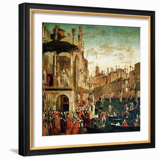 The Miracle of the Relic of the True Cross on the Rialto Bridge, 1494-Vittore Carpaccio-Framed Giclee Print