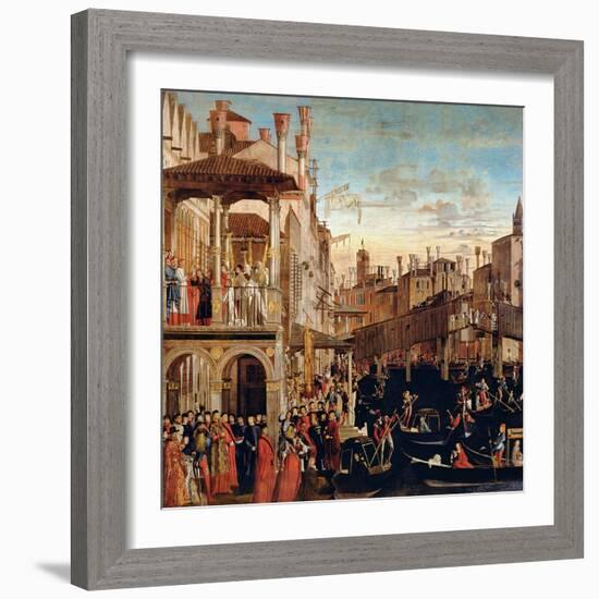 The Miracle of the Relic of the True Cross on the Rialto Bridge, 1494-Vittore Carpaccio-Framed Giclee Print