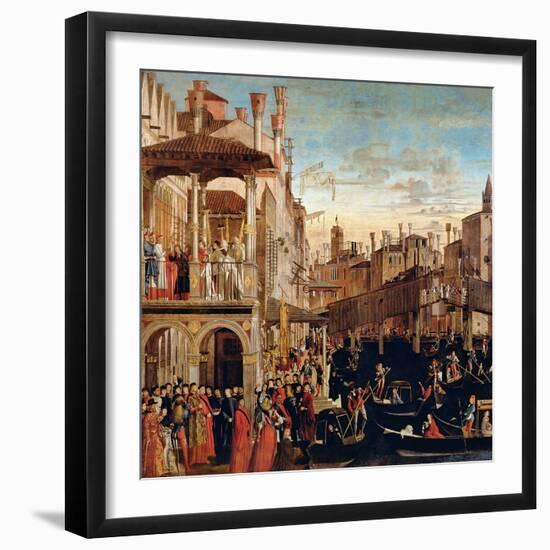 The Miracle of the Relic of the True Cross on the Rialto Bridge, 1494-Vittore Carpaccio-Framed Giclee Print