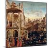 The Miracle of the Relic of the True Cross on the Rialto Bridge, 1494-Vittore Carpaccio-Mounted Giclee Print