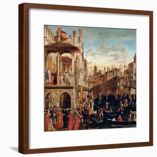 The Miracle of the Relic of the True Cross on the Rialto Bridge, 1494-Vittore Carpaccio-Framed Giclee Print