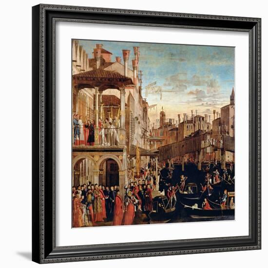 The Miracle of the Relic of the True Cross on the Rialto Bridge, 1494-Vittore Carpaccio-Framed Giclee Print