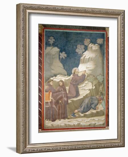 The Miracle of the Spring, 1297-99-Giotto di Bondone-Framed Giclee Print