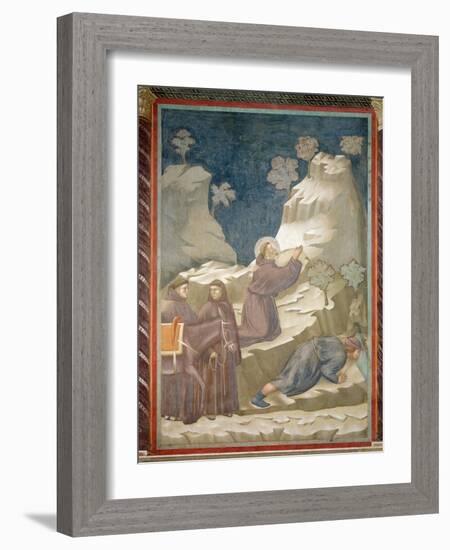 The Miracle of the Spring, 1297-99-Giotto di Bondone-Framed Giclee Print