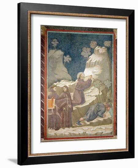 The Miracle of the Spring, 1297-99-Giotto di Bondone-Framed Giclee Print