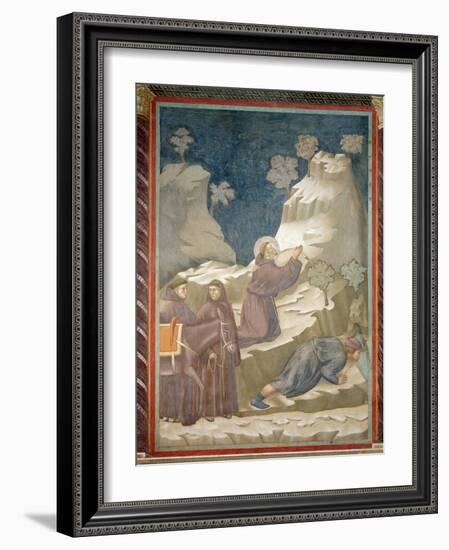 The Miracle of the Spring, 1297-99-Giotto di Bondone-Framed Giclee Print