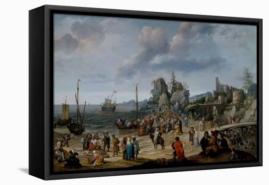 The Miracle on the Beach of Gennesaret, 16Th-17Th Century (Oil on Panel)-Adam Willaerts-Framed Premier Image Canvas