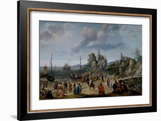 The Miracle on the Beach of Gennesaret, 16Th-17Th Century (Oil on Panel)-Adam Willaerts-Framed Giclee Print