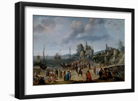 The Miracle on the Beach of Gennesaret, 16Th-17Th Century (Oil on Panel)-Adam Willaerts-Framed Giclee Print