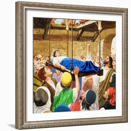 The Miracles of Jesus: Healing the Lame Man-Clive Uptton-Framed Giclee Print