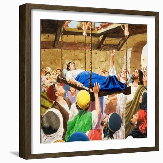 The Miracles of Jesus: Healing the Lame Man-Clive Uptton-Framed Giclee Print