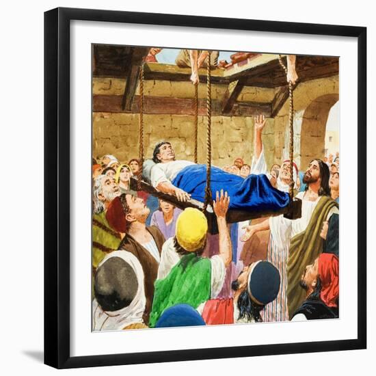 The Miracles of Jesus: Healing the Lame Man-Clive Uptton-Framed Giclee Print