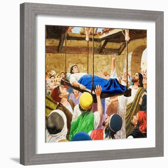 The Miracles of Jesus: Healing the Lame Man-Clive Uptton-Framed Giclee Print